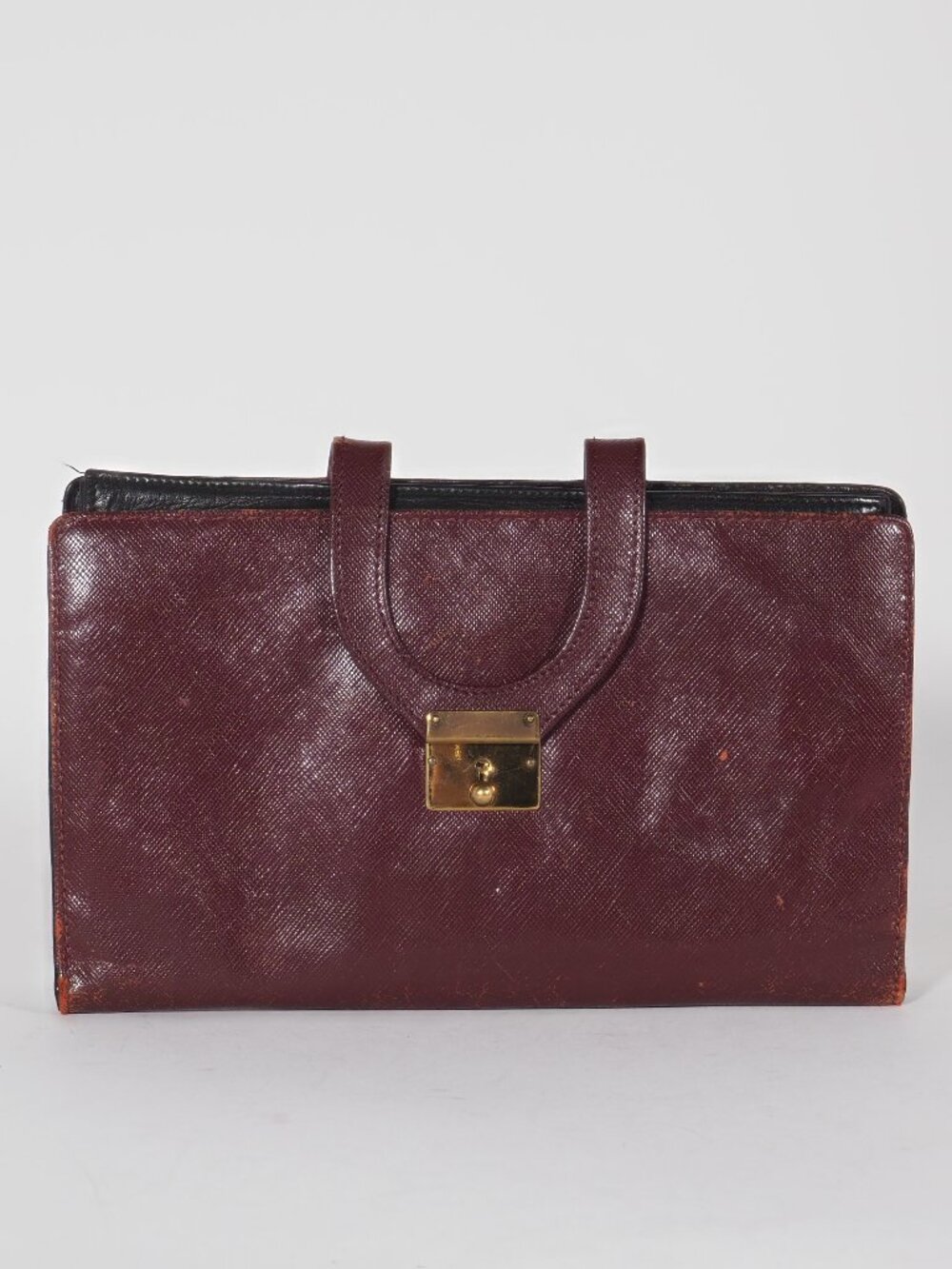 Vintage Gucci Burgundy Leather Document Wallet Clutch Organizer